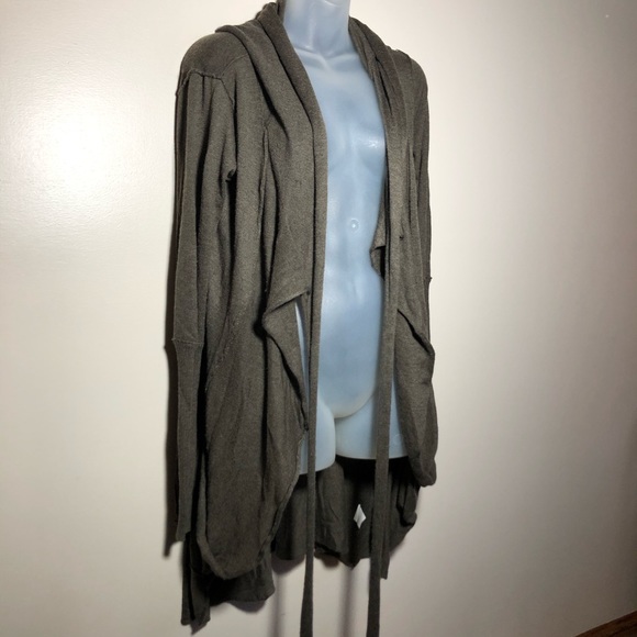 Miilla Clothing Sweaters - Medium MIILLA Brown Hooded Sweater Cardigan w. tie